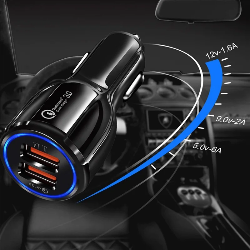 QC 3 0 быстрое зарядное устройство для автомобиля Магнитный Кабель Micro USB Samsung A10 A6 A7