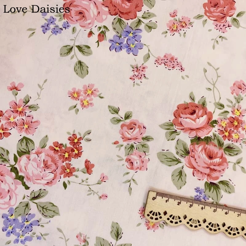 100% хлопок элегантная красная фиолетовая розовая роза клетчатая ткань DIY для