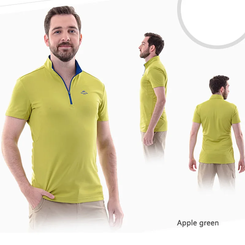 Футболка Naturehike мужская с воротником стойкой тенниска короткими рукавами