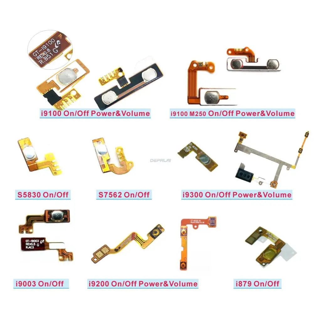 

On/Off Power Volume Button Flex Cable For samsung Galaxy i9100 M250 S3 i9300 i879 S7562 S5830 i9003 i9200 Replacement Parts