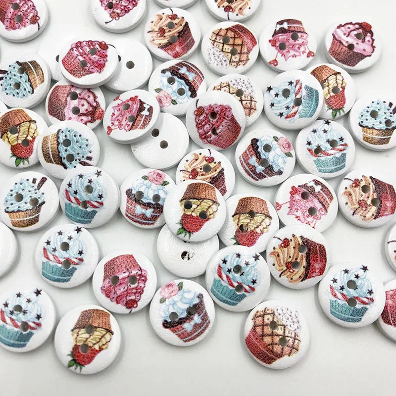100 шт. деревянные пуговицы с 2 отверстиями | Дом и сад