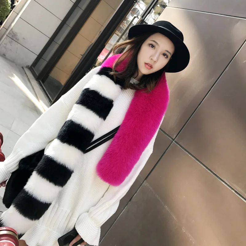 Зимние шарфы с искусственным кроличьим мехом плотные теплые Бархатные Меховые