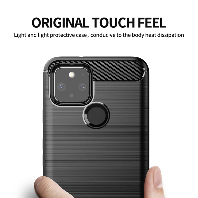 For Google Pixel 5A Case Google Pixel 4A 5G Carbon Fiber Shockproof Anti-knock Silicone Cover for Google Pixel 5XL Case for 4XL