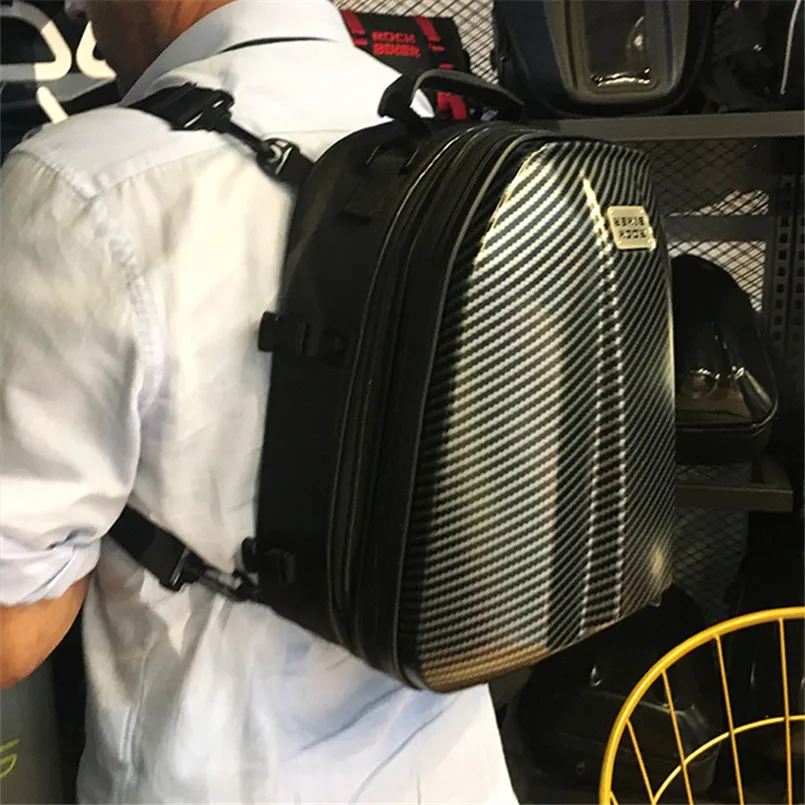 

New Motorcycle Back Seat Bag Motorcycle Waterproof Tail Bag Motorcycle Rear Seat Bag Motocross Carbon Fiber Double Shoulder Bags
