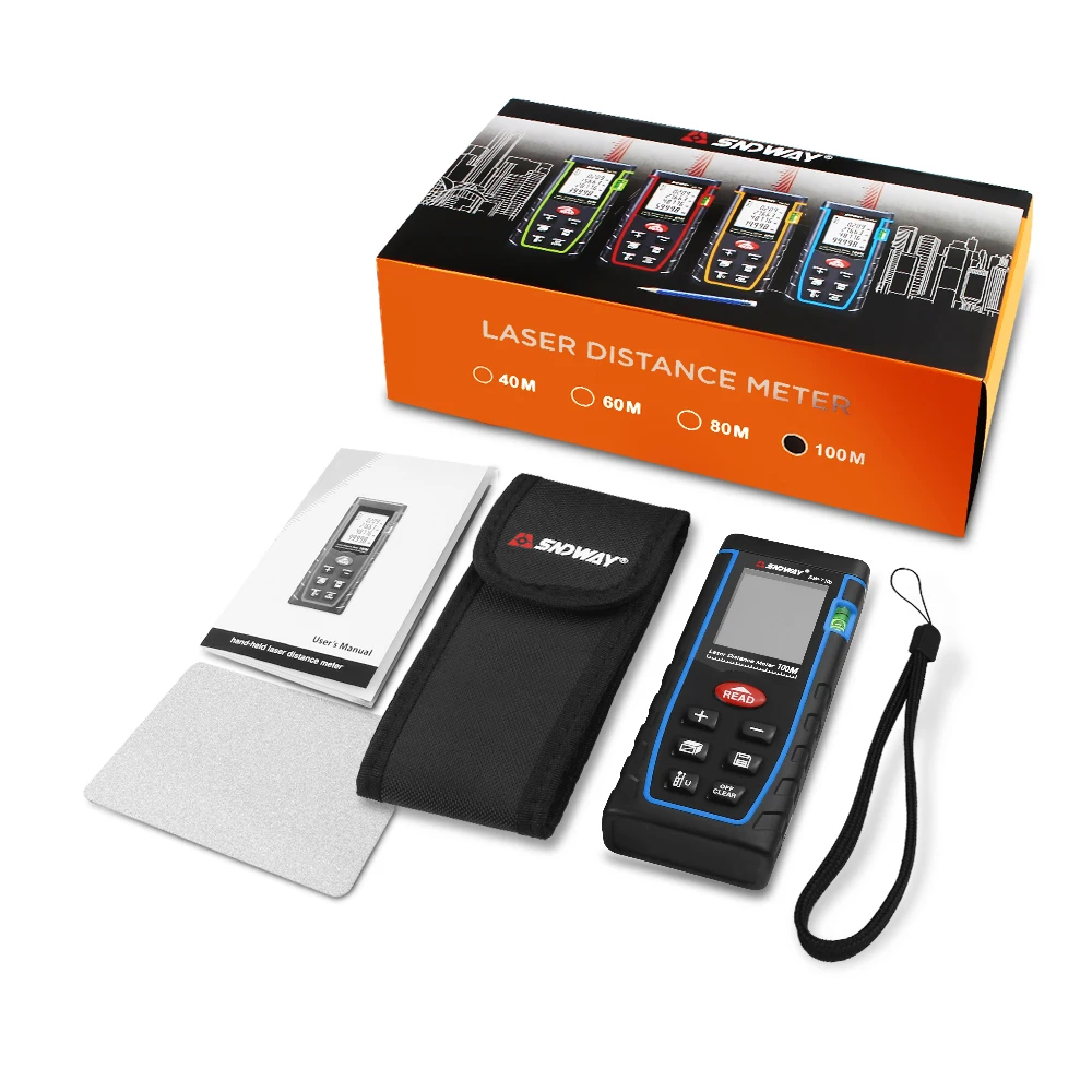 

Laser Distance Meter 40m/60m/80m/100m Rangefinder Range Ruler Diastimeter Tool Handheld Measure Area Volume Telemetre