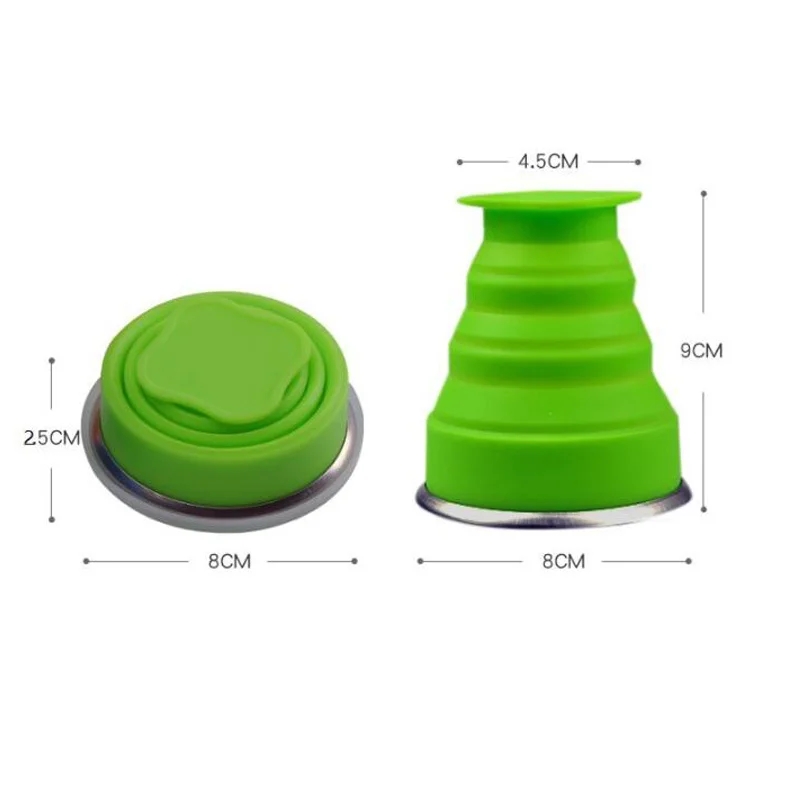 

200ML Travel Cup Stainless Steel Silicone Retractable Folding cups Telescopic Collapsible Coffee Cups Outdoor Sport Water Cup