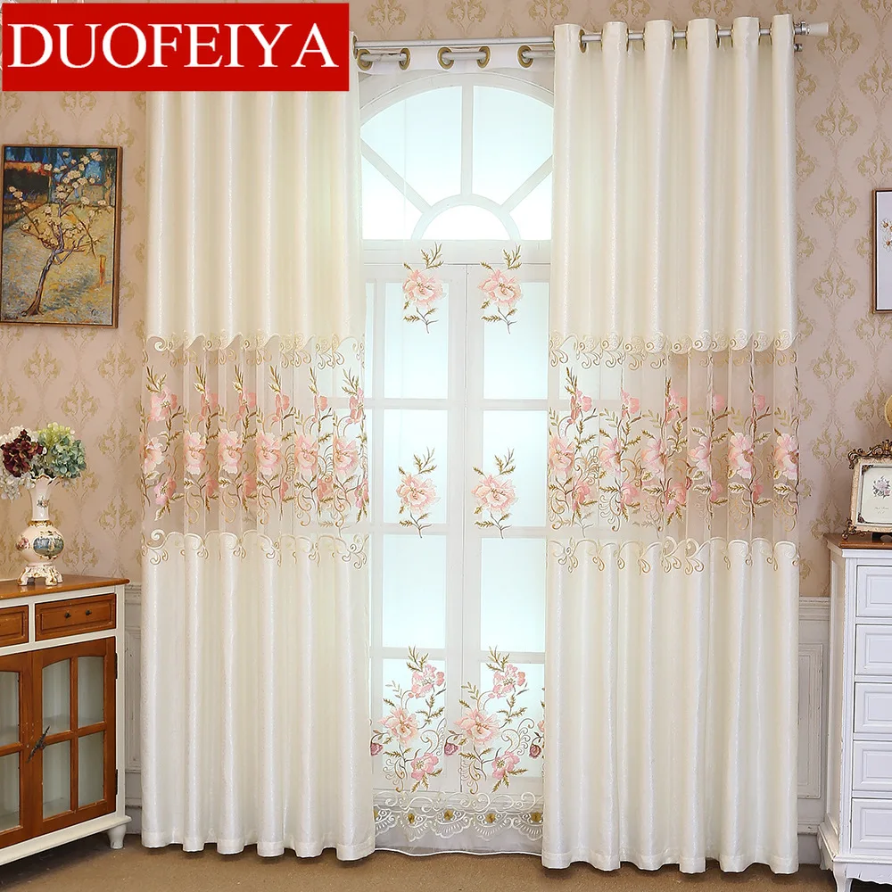 

Splicing water soluble yarn embroidery decorative curtains for Living Room European Embroidery Curtains Tulle Bedroom Decorate