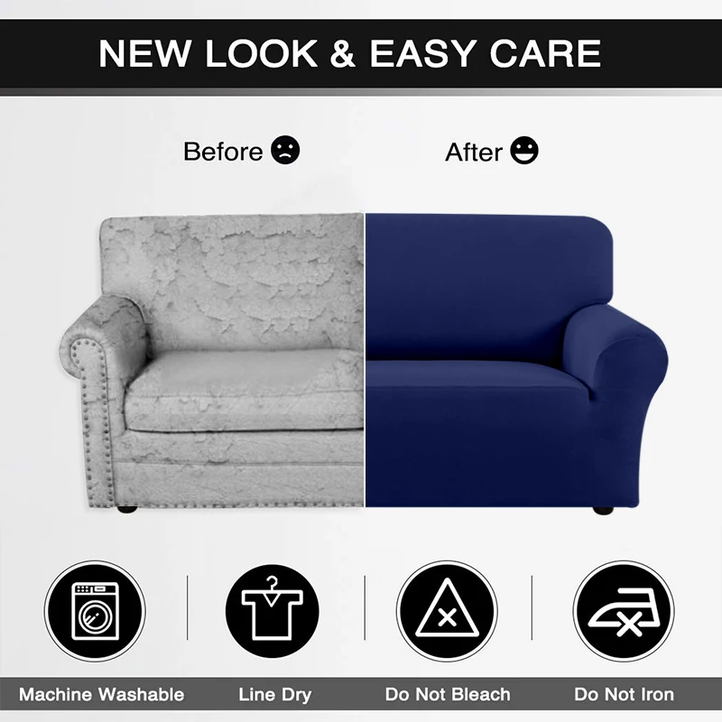 

Stretch Slipcover Sectional Elastic Stretch Sofa Cover for Living Room Couch Cover L-shape Armchair Cover 1/2/3/4-seater