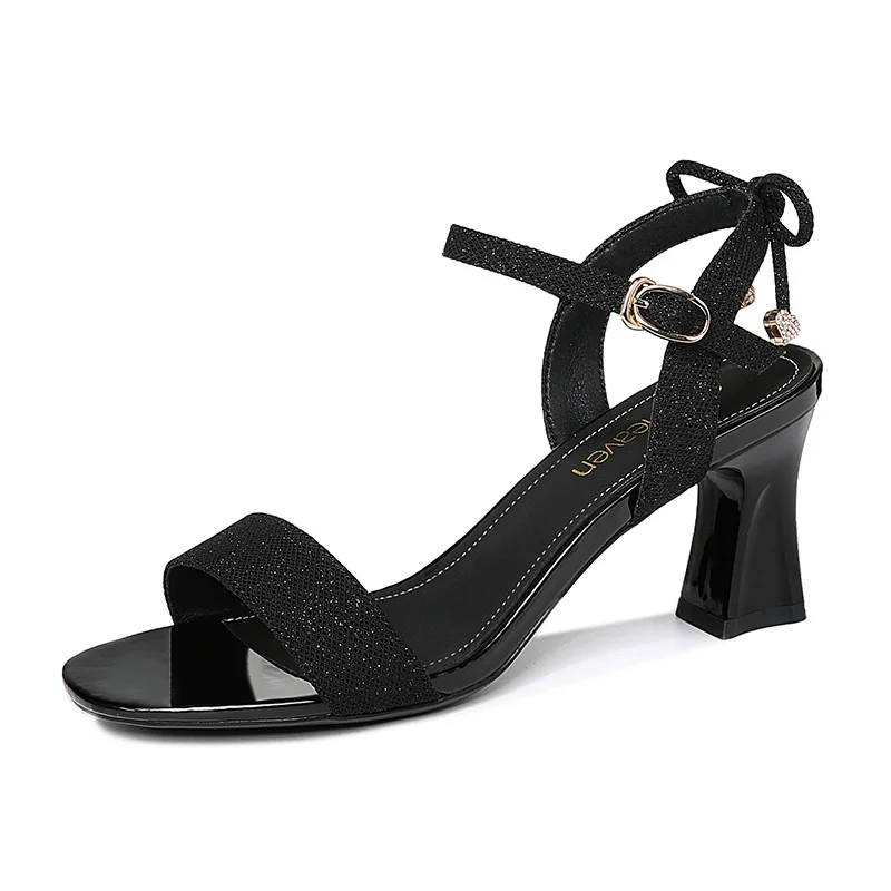

Open-Toe Thick-Heeled Summer Sandals One-Line Buckle Solid Color Women'S Shoes Water Platform Women'S Shoes