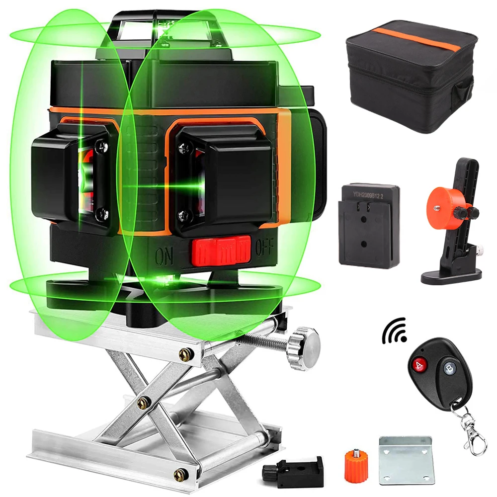 A-BF 16 Lines 4D Laser Level Level Self-Leveling 360 Horizontal And Vertical Cross Super Powerful Green Laser Level