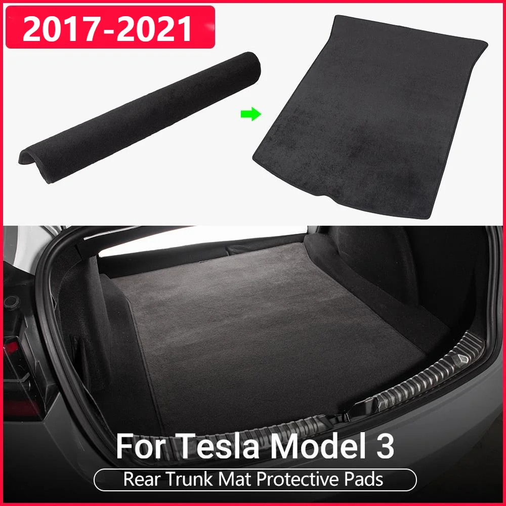 

Коврик для хранения в багажник автомобиля Tesla Model 3 2021, коврики для багажника, аксессуары, водонепроницаемые защитные накладки для груза, мод...