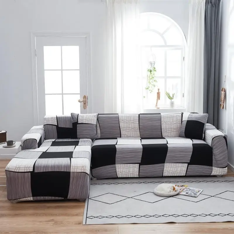 

Striped Elastic Sofa Covers for Living Room All-inclusive Slip-resistant Couch Cover Strech L Shape Corner Sofa Towel Slipcover