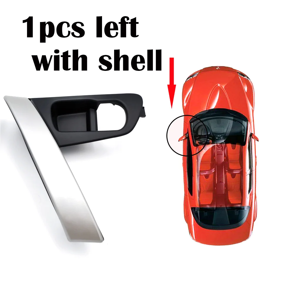 Автомобильные дверные ручки база для Nissan QASHQAI J10 2007 2008 2009 2010 2011 2012 2013 внутренняя ручка с серебряной ручкой Крышка - Цвет: left Handle shell