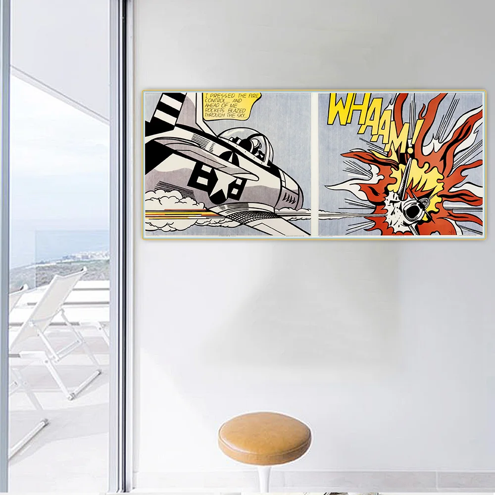 Citon Roy Lichtenstein 《 Whaam 1963 Pop Поп-Арт холст Картина маслом художественное оформление
