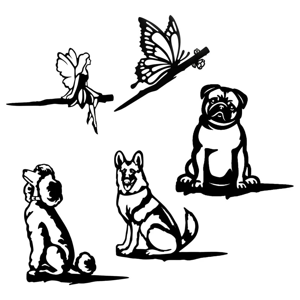 

Metal Craft Animal Silhouette Art Statue Ornament Enterway Backyard Wall Fence Door Lawn Decor