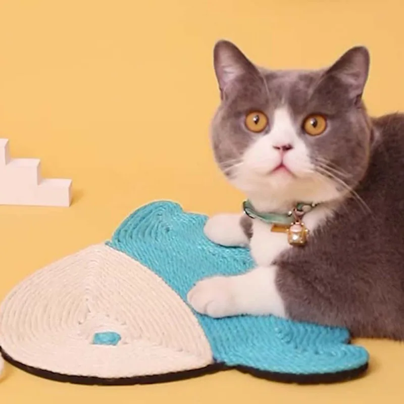 

Кошка коврик-Когтеточка Милая рыбка Форма Pet Когтеточка Нескользящие натуральные игрушка из сизаля Подушка Кемпинг спальный коврик с затяг...