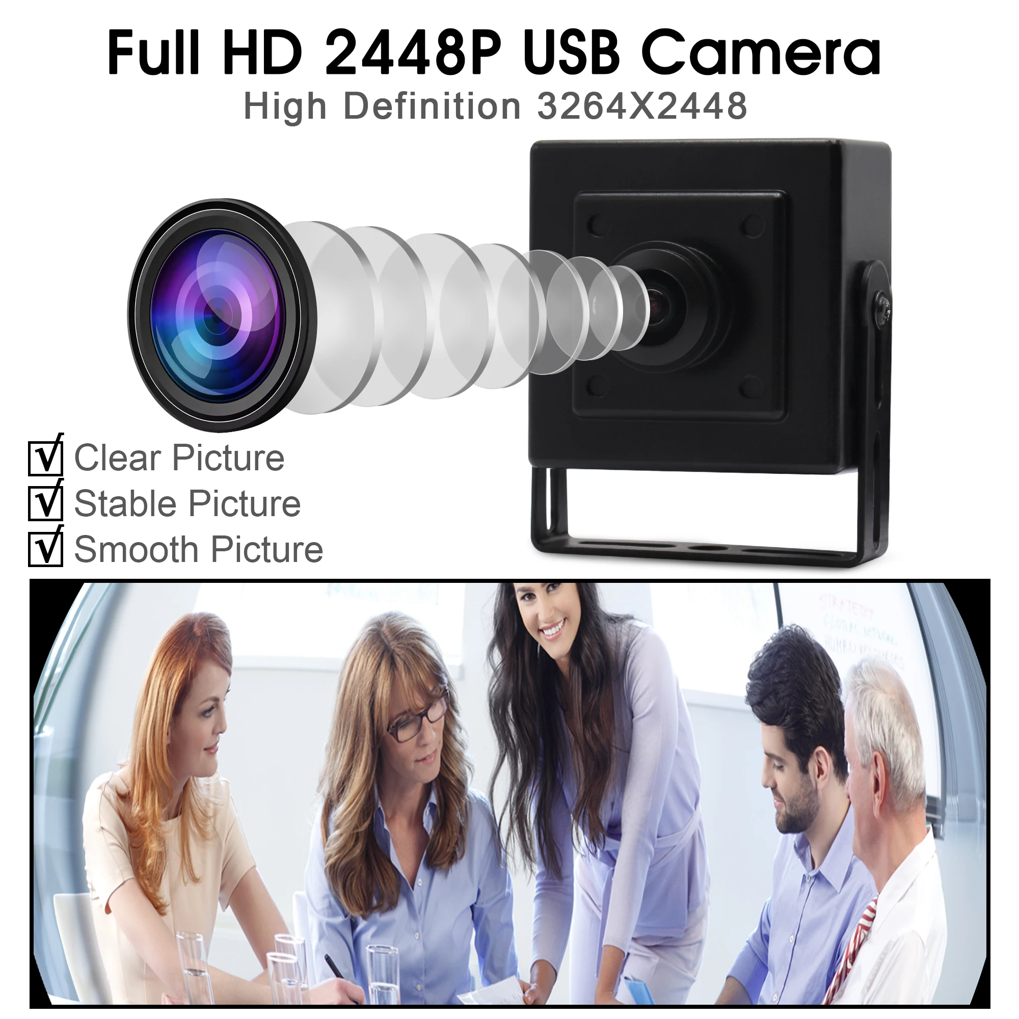 ELP 180 градусов объектив рыбий глаз 8MP USB камера широкоугольная Sony IMX179 3264X2448 мини