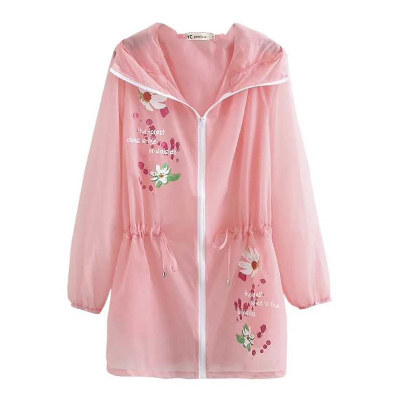 

New Ladies Summer Plus Size Hoodie Jacket For Women Large Long Sleeve Loose Floral Print Thin Sunscreen Long Coat 4XL 5XL 6XL