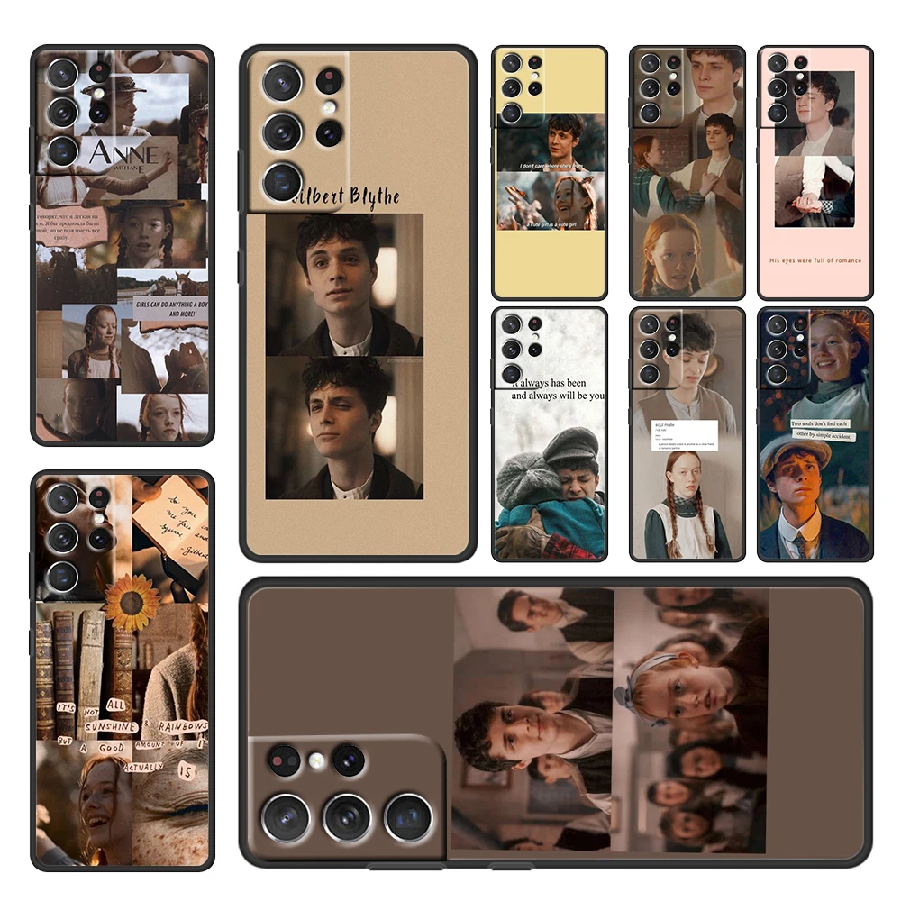 

Gril Anne With An E For Samsung Galaxy S22 S21 S20 FE Ultra Plus S10 S9 S8 S7 S6 Edge 5G Black Soft Phone Case Cover