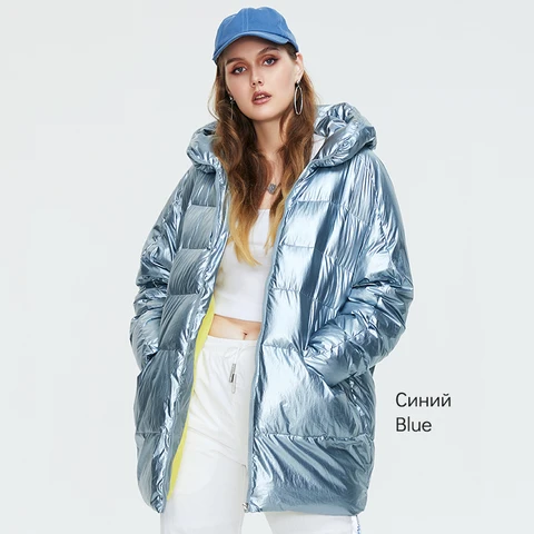 Astrid 2022 Inverno New Chegada Down Jacket Mulheres roupas soltas roupas de roupa de roupas grossas de algodão espesso de comprimento médio de inverno FR-7078