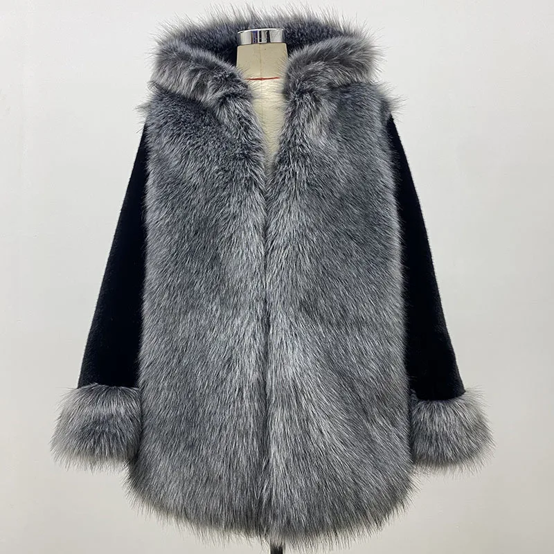 HJQJLJLS 2021 Winter New Women Long Thick Warm Faux Mink Fur Coat Female Long-sleeve Hooed High Imitation Fur Jacket Outerwear