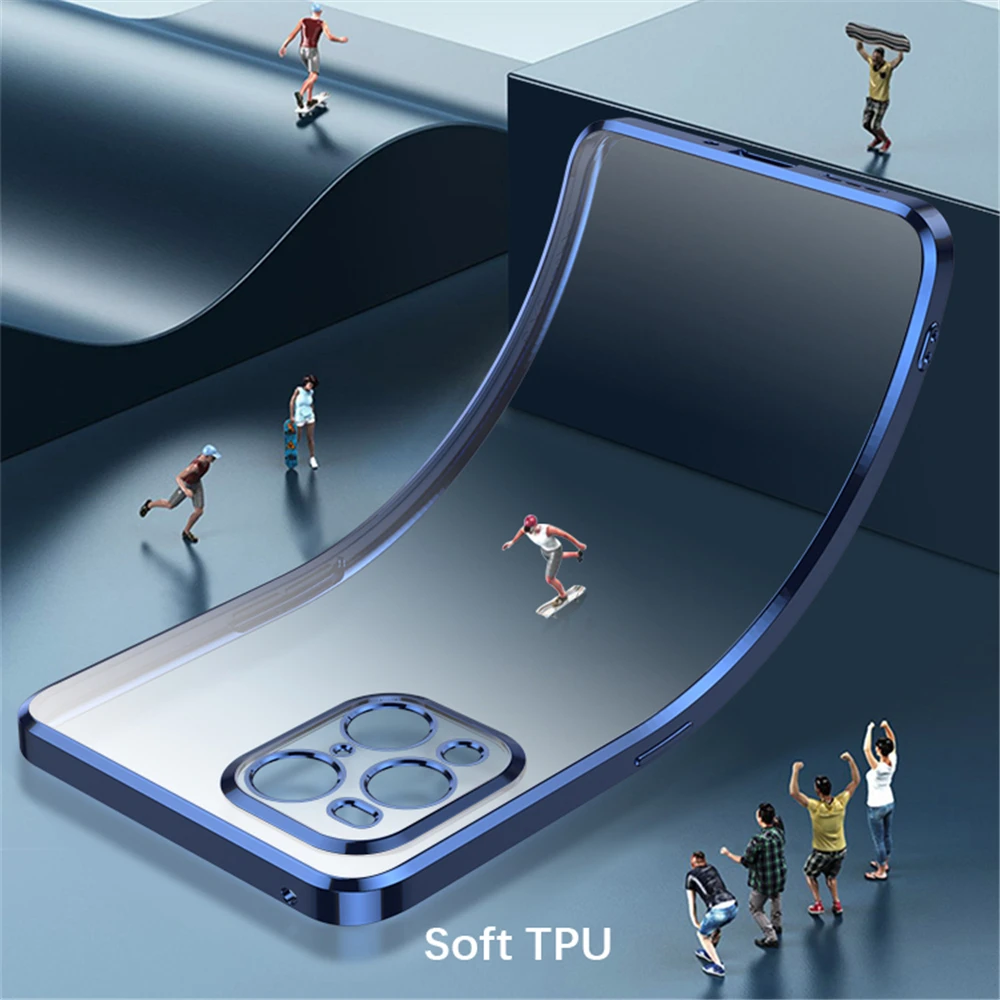 

Transparent Plating Phone Case for OPPO Findx3s Findx3pro Soft Protective Cover Slim Shell