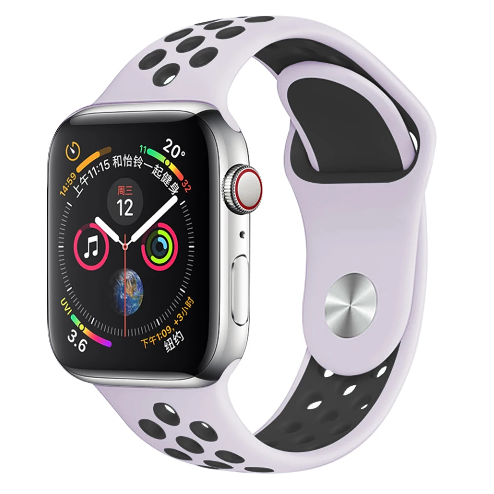 Sand dune black Мягкий силиконовый сменный спортивный ремешок для Apple Watch, 38 мм, 40 мм, серия 1, 2, 3, 4, 5, 42 мм, 44 мм, браслет на запястье, ремешок для iWatch Sports - Цвет ремешка: Sand dune black