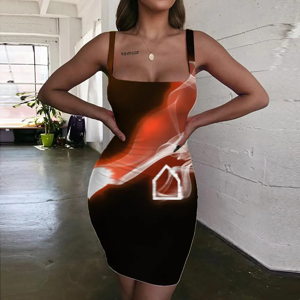 

Женское платье с лямкой на шее, без рукавов