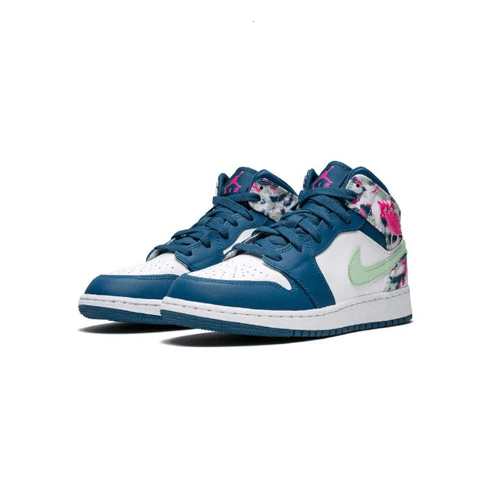Nike Air Jordan 1 Новое поступление обувь для детей Дышащие Детские Баскетбол Спорт на открытом воздухе спортивная обувь#554724-124