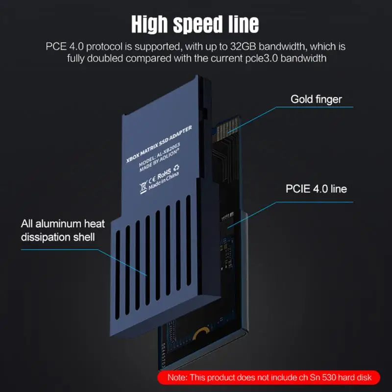 Чехол для жесткого диска из металлического материала с Usb PCIe4.0 чехол адаптером