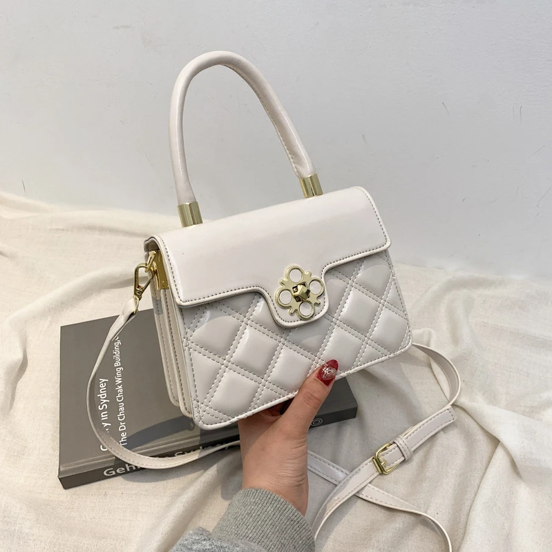 

Bag Female 2021 New Simple Temperament Portable Diamond Bag Interview Bag Fashion One-shoulder Messenger Bag