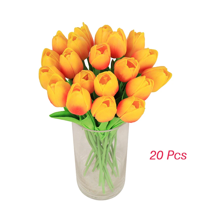 SMTYJX006 28 шт. тюльпан Флорес Искусственные цветы латекс Tulipany красота навсегда Свадебный Роскошный домашний декор осень украшения подарок на день Святого Валентина - Цвет: SMTYJX006
