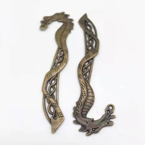Модная Закладка в виде дракона из сплава, 2 шт., подвески, ручная подвеска, подходит для браслетов, ожерелий, сделай сам, изготовление металлических ювелирных изделий