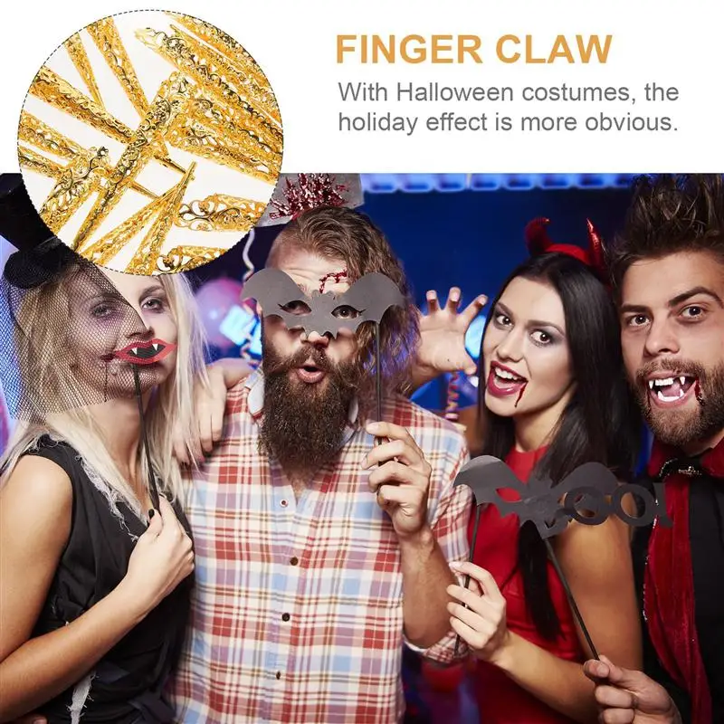 

20pcs Elegant Retro Finger Knuckle Protectors Fingernail Claw Nail Rings for Women Dance Show Drama