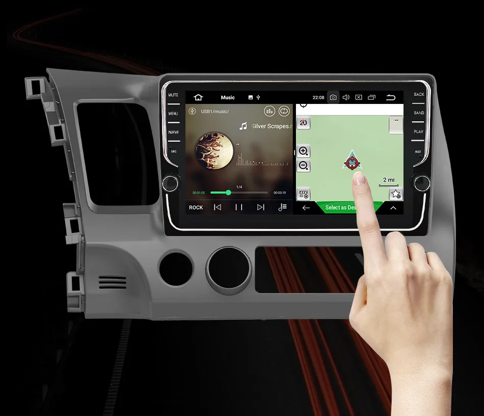 Eunavi 4G+ 64G 2 DIN ips Android 9,0 автомобильный Радио Мультимедиа Видео плеер gps для Honda Civic 2006-2011 2din автомобильный ПК 9 дюймов без dvd