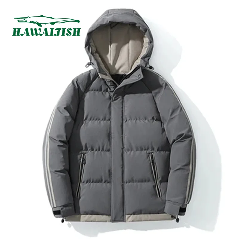 

Гавайская рыба, мужская куртка с капюшоном, Толстая теплая куртка с капюшоном, повседневное высококачественное теплое зимнее пальто, Мужская парка