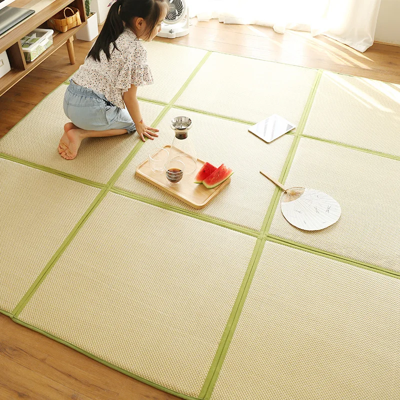 

Folding and splicing floor mat summer rattan mat tatami mat bedroom children's crawling mat