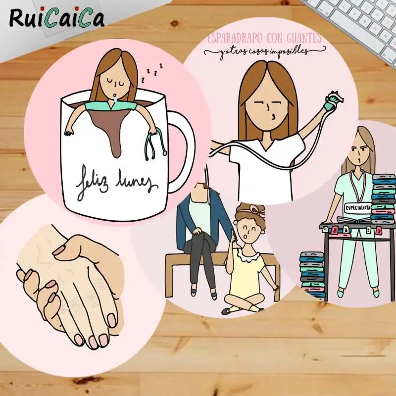 

RuiCaiCa Врач Медсестра медицинская медицина Силиконовый круглый коврик для мыши игровой коврик для мыши Коврик для ПК ноутбука