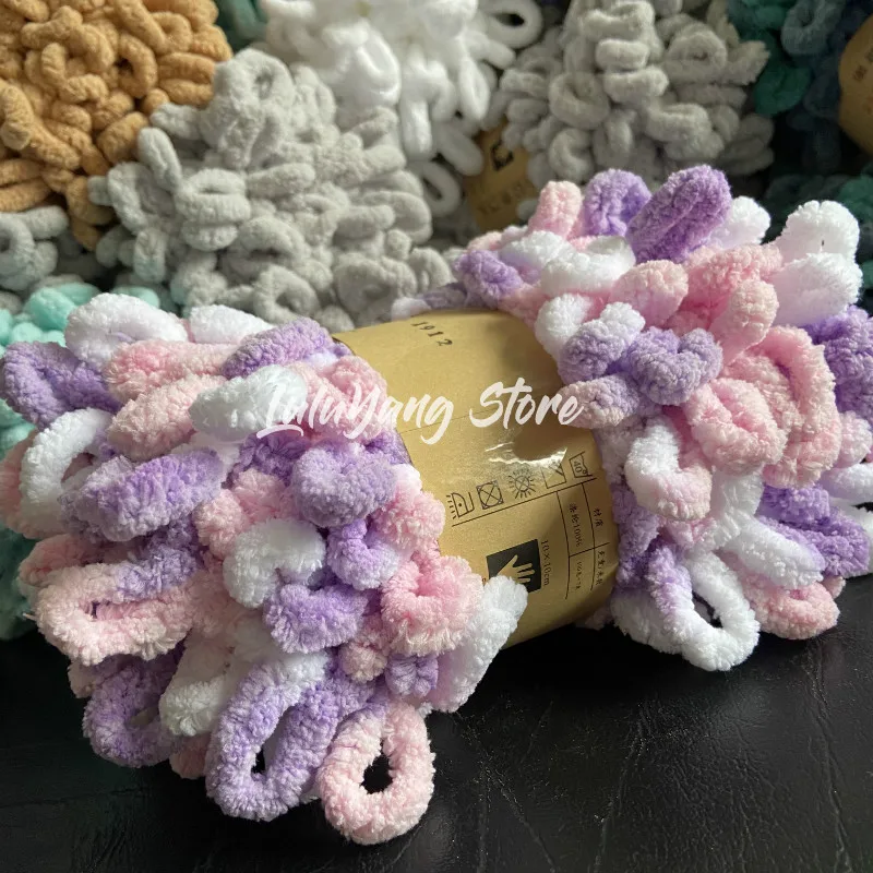 Толстая Тонкая Синель пряжа 5X100 г петля на палец вязаное крючком одеяло сумка