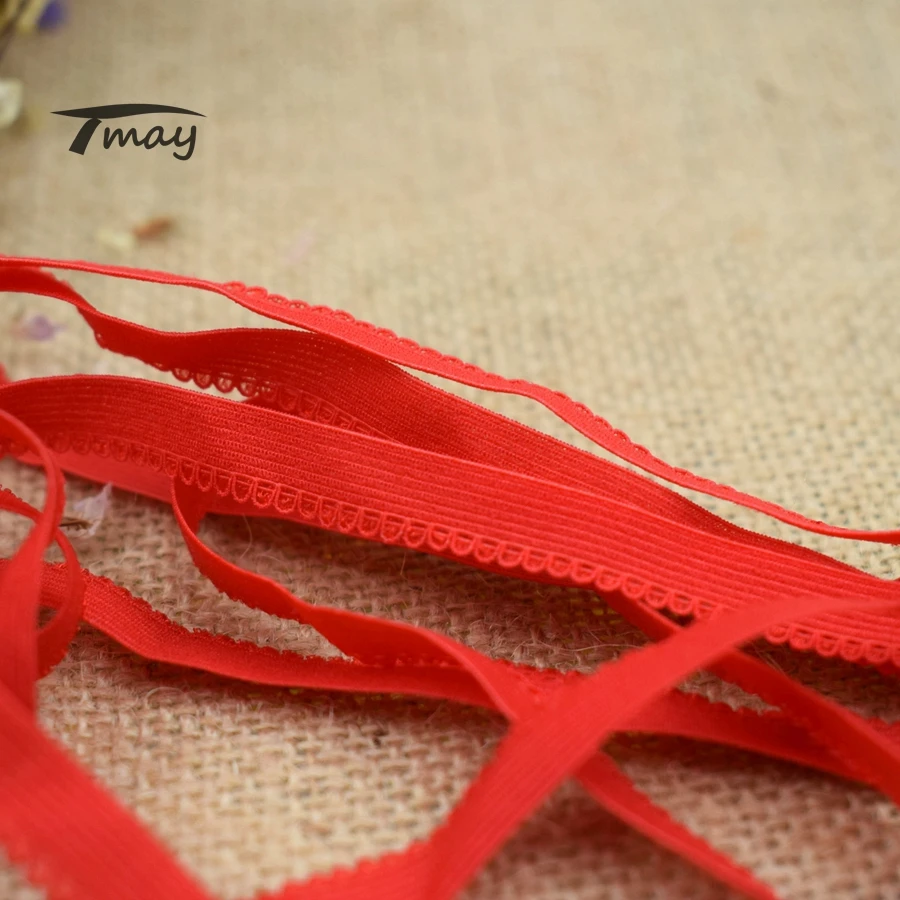 #1556 яркий красный цвет Маленькая кружевная отделка 8 ярдов/партия 9 мм широкие