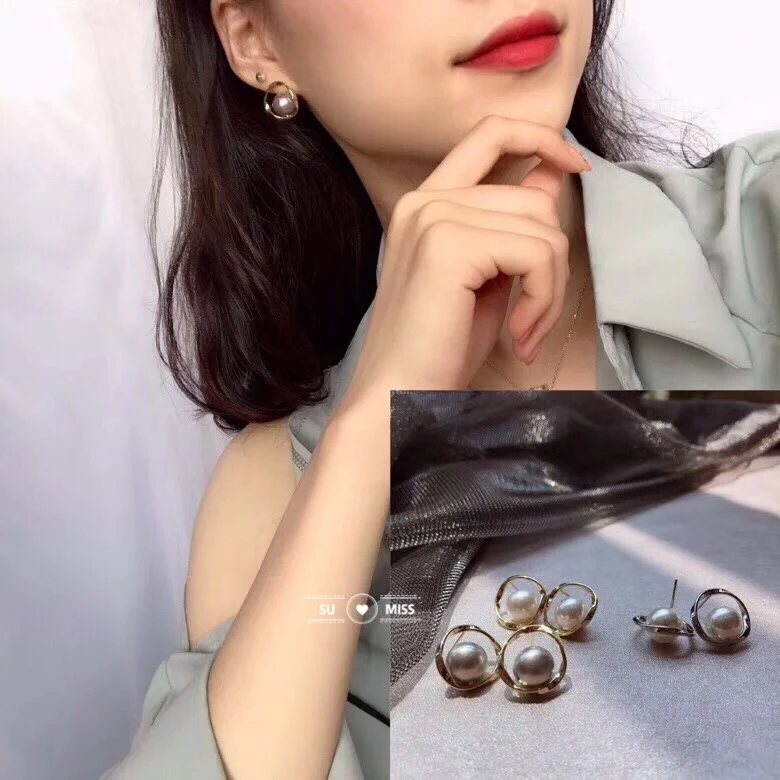 Женские серьги-гвоздики с искусственным жемчугом | Украшения и аксессуары