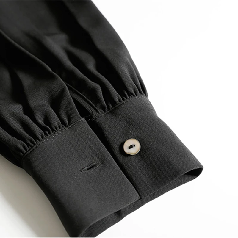 

SISPELL Patchwork Bowknot Blouse Shirt For Female Lapel Collar Long Sleeve Pure Color Women's Casual Shirt Fashion Tide 2021