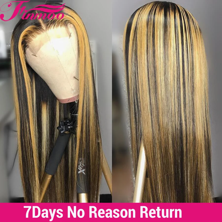 Прямой Мёд блондинка 13x6 Синтетические волосы на кружеве человеческих волос