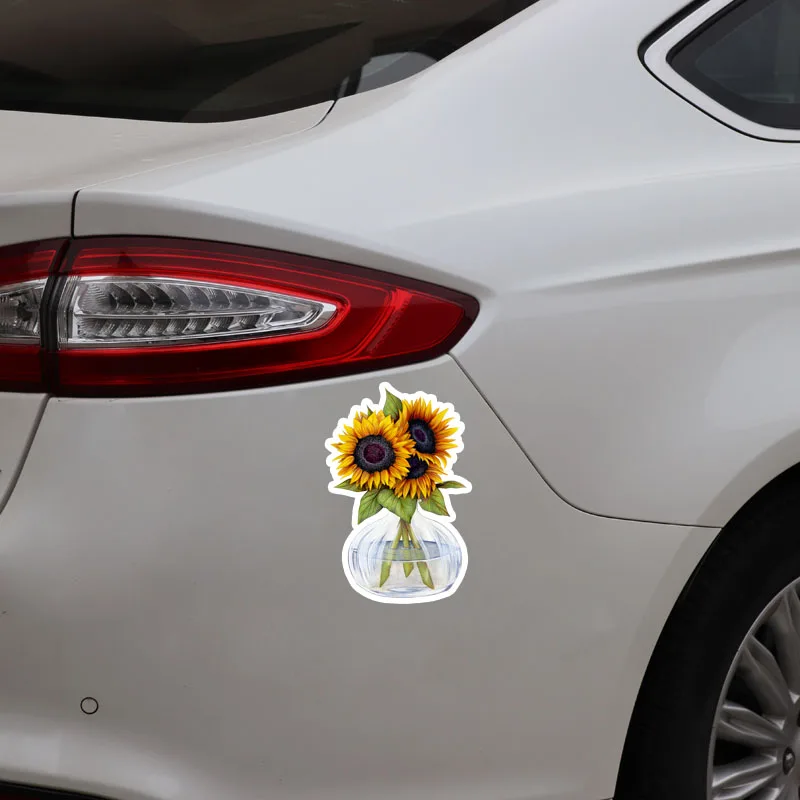 Автомобильные наклейки Aliauto красивые аксессуары в виде подсолнуха декоративные