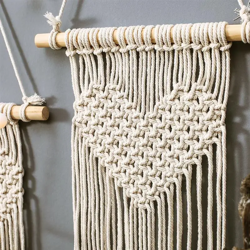

Bohemian Macrame Wall Hanging Woven Heart Tapestry Birthday Wedding Gift Handmade Wall Art Decoration forHomeLivingRoom, Bedroom
