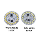Светодиодная печатная плата SMD2835 с интегрированным IC драйвером, 10 шт., 3 Вт, 5 Вт, 7 Вт, 9 Вт, 12 Вт, 15 Вт, 18 Вт, переменный ток 220 В, теплый белыйбелый, алюминиевая плата для лампы без драйвера