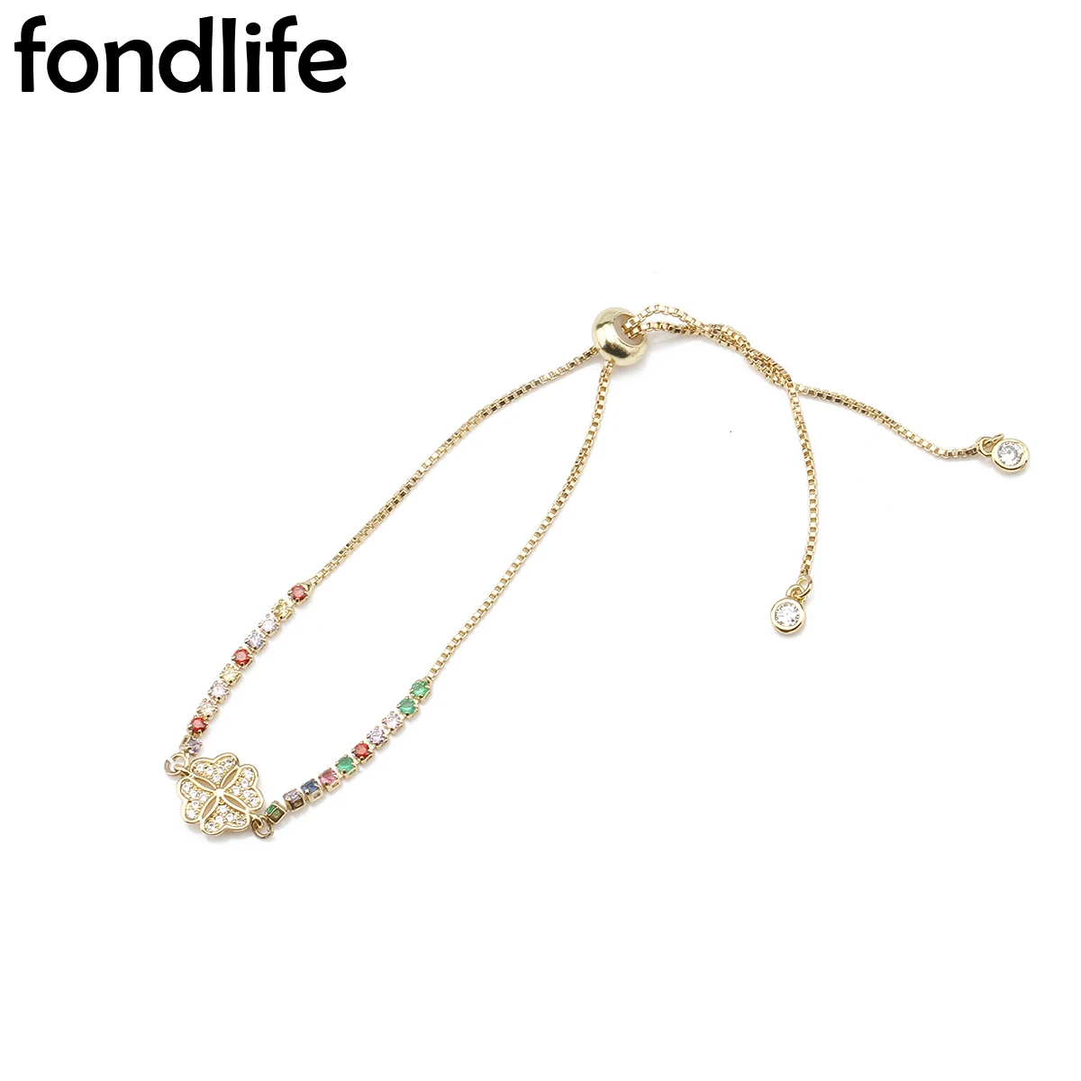 Браслет-цепочка женский с фианитом сверкающее Ювелирное Украшение кристаллом в