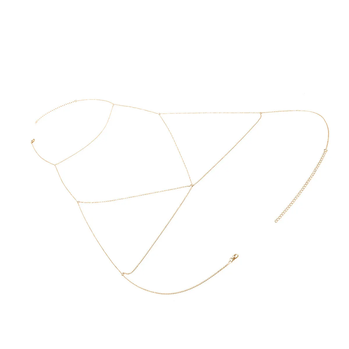 Женский горный хрусталь Кристалл золото/серебро крест тела цепь бюстгальтер