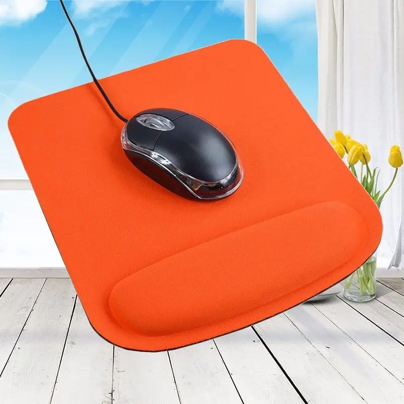 1 шт. удобный квадратный коврик для мыши на запястье оптический однотонный синий