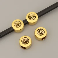 50pcslot tibetan gold color om yoga symbol spacer beads charms for diy bracelet jewelry making accessories